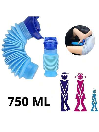 Urinol Mictorio Portátil Emergência Masculino E Feminino Gola Camping Carro De Acampamento 750ml Garrafa