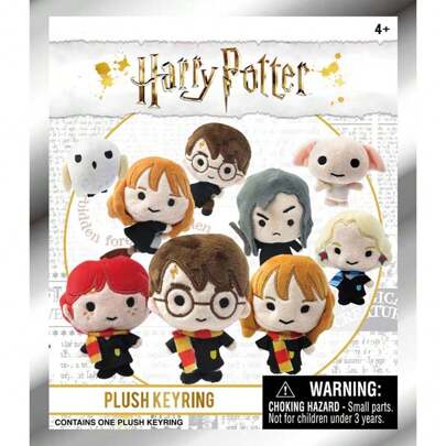 WB 1PC Harry Potter Officially Licensed Harry Potter Bag Clip Keychain Random Blind Bag Blind Box Toys Hermione With Scarf Ron Harry With Broom & Wand Owl Funny And Cute Birthday Gift For Friends