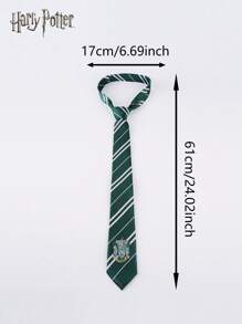 WB 1PC Harry Potter Officially Licensed Tie Hogwarts Gryffindor Slytherin Ravenclaw Manual Knotting Badge Striped Knit Fashions Tie Movie Peripherals British College Style Party Dress Up Props Shirts Accessories Creative Room Desktop Decorations Birthday Surprise Christmas Halloween Gifts For Family And Friends Harry Lover