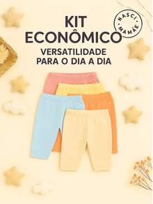 Kit 6 Basic Baby Pants Without Foot, Cotton, Assorted Colors - Boys - View 4