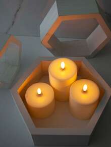 3 Peças Luzes de Vela Eletrônicas Cintilantes com Controle Remoto - Luzes Noturnas Alimentadas por Bateria, Design de Vela Realista Adequado para Aniversário, Casamento, Decoração Doméstica, Eventos de Festa, Proposta, Natal, Dia dos Namorados, Iluminação de Vela, Efeito de Chama