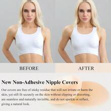 QY Cakes Nipple Covers Non Adhesive Cakes Grippy Seamless Covers Silicone Nipple Covers Nipple Pasties For Women 8380 - khỏa thân - Xem 5