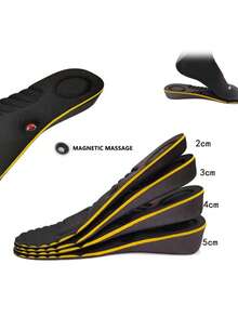 1双男女通用隐形透气增高半垫EVA弹力鞋垫 - 黑色 - 查看 2