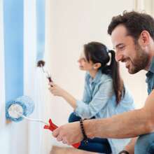 Paint Roller Kit With Frame & Tray (Red) - 9-Inch Wall Painting Tools Set For DIY Home Renovation - Burgundy - View 7