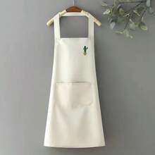 1pc Waterproof & Oil-Proof Apron For Men & Women, Kitchen Cooking Household Work Stain-Resistant Apron, Korean Style Waist Apron With Tool Print - 100% Coated, Waterproof & Oil-Proof, Woven Cooking Apron With Pockets, Suitable For Baking, Gardening, Etc.