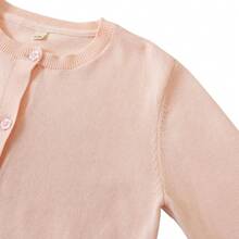 Girls' Cardigans Sweater Cotton Button Solid Long Sleeve Knit Sweaters