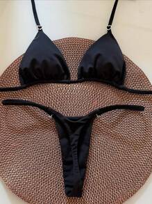 Women's Beach Vacation Sexy Black Bikini Style