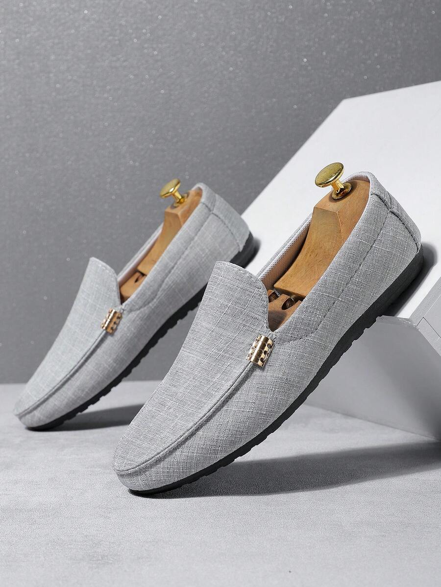 QRLQRL 1 Pair Men's Soft Slip-On Casual Loafers, New Breathable Soft Bottom Old Beijing Cloth Shoes