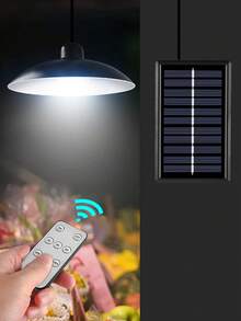 1/2 قطعة أضواء خارجية معلقة تعمل بالطاقة الشمسية مع مؤقت وريموت كنترول، أضواء LED مقاومة للماء للحديقة والمرآب والكشك والفيلا والشرفة، بدون أسلاك وبدون تكلفة كهرباء، تركيب فوري - الضوء الابيض - مشاهدة 4