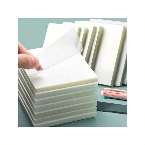 6 Packs Of 300 Transparent Sticky Notes - Waterproof Square Notepads For Students And Offices, Durable Polyethylene Material, Perfect For Notes, Markers, And Sticky Ideas