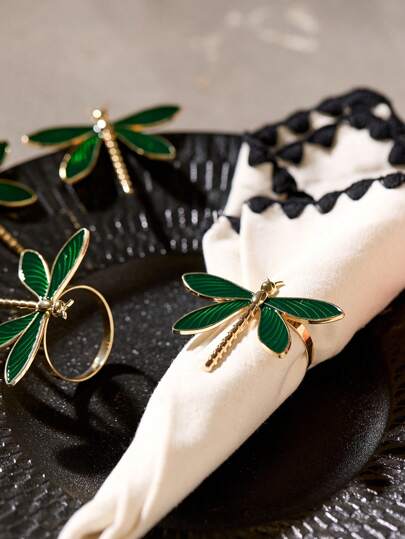 Cirelle 2 peças/Conjunto Anéis de Guardanapo de Libélula Verde Série Animal, Decoração de Mesa, Anéis de Guardanapo de Libélula Elegantes - Acessórios Decorativos de Mesa para Casamentos, Jantares, Eventos Festivos, Ano Novo, Natal, Dia dos Namorados, Decoração de Mesa Rama, Jantar Familiar, Decoração de Casamento, Suprimentos de Hotel de Alta Qualidade, Presente de Inauguração da Casa, Decoração de Casa de Verão