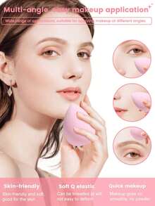 50 Stück/Set Make-up Schwamm Blender, geeignet für lose Puder, Flüssigkeiten, Cremes und Foundation, latexfrei Dual-Use Make-up Puff, weich & hautfreundlich, geeignet für Creme- & Puderkosmetik, kann nass oder trocken verwendet werden, professioneller Beauty-Schwamm, super weicher Abdeckstift-Schwamm, Gesichts-Make-up-Schwamm, Make-up-Utensilien, Make-up, günstig, Raumdekoration, Schminktisch, Reise, Schlafzimmer, Make-up-Accessoires, Puff, Make-up-Blender, Puder-Puff, Make-up-Schwamm