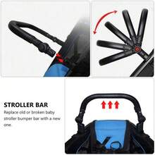 [Adjustable Stroller Armrest] Ergonomic Adjustable Stroller Armrest Handle | Anti-Tip Barrier With Secure Grip & Tool-Free Installation For Carriages, Pushchairs, Travel Strollers