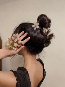 1 buc Set nou la modă Benzi elastice de păr cu flori drăguțe, Legătură de păr dulce pentru femei Culoarea cafelei Scrunchies Accesorii de păr, Alegere ideală pentru cadouri (Aberație cromatică ușoară), Suporturi pentru coadă de cal, Elastice de păr, Benzi de cauciuc pentru păr, Sfoară de păr