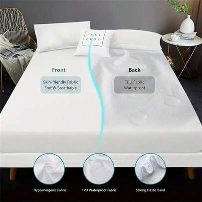 1pc Waterproof Mattress Protector Cover, Washable Bedding Protector Suitable For Men, Women, Seniors