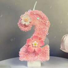 1pc Birthday Candle Numbers, 0-9 Numeric Candle, Romantic Party Favorite Digit Candle Cake Decor, Holiday Anniversary Party Cake Number Candle, Glitter Digit,Wedding