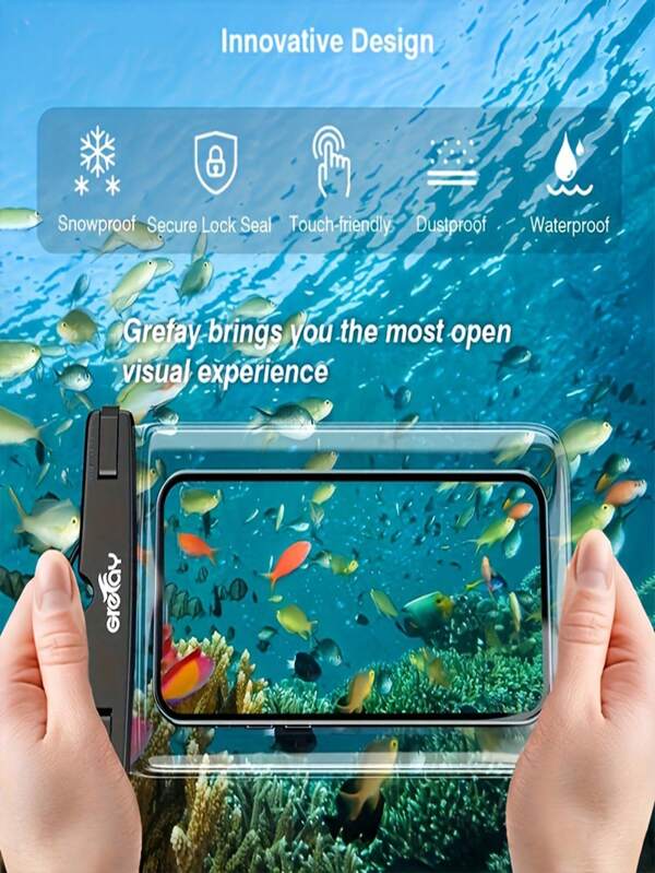 2 pièces Sac étanche Grefay, Étui de téléphone étanche avec écran tactile sous l'eau, Étui de téléphone étanche, Sac sec anti-poussière, Convient pour les vacances, la plage, les sports