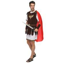 Adult Men Greek Roman Warrior Gladiator Costume Include Jumpsuit Belt Cloak Wrist Guard Knight Julius Caesar Costumes Halloween Party Carnival Mardi Gras Fancy Dress - Red - View 5