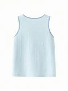 mini bala Áo thun không tay  thoáng khí thấm hút mồ hôi cho bé trai mùa hè - hồng xanh - Xem 2