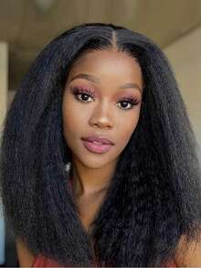 16/22 Inches Kinky Straight Hair Synthetic Hair Bundle Raw Added Volume Yaki Straight Hair 1 Bundle Kinky Straight Hair Extensions Kinky Straight Hair Bundle Hair Weft 100 Grams/Bundle Natural Color School For Daily Party, Halloween, Cosplay - Black - View 12
