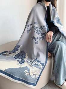 1pc Women's Scarves Cashmere Feel Color Long Shawl Scarf Tassel Printed Pattern Keep Warm Silky Soft Wool Fashion Large Shawls And Wraps For Autumn Winter Daily Life Evening Dresses Travel Office Winter Wedding And Gift