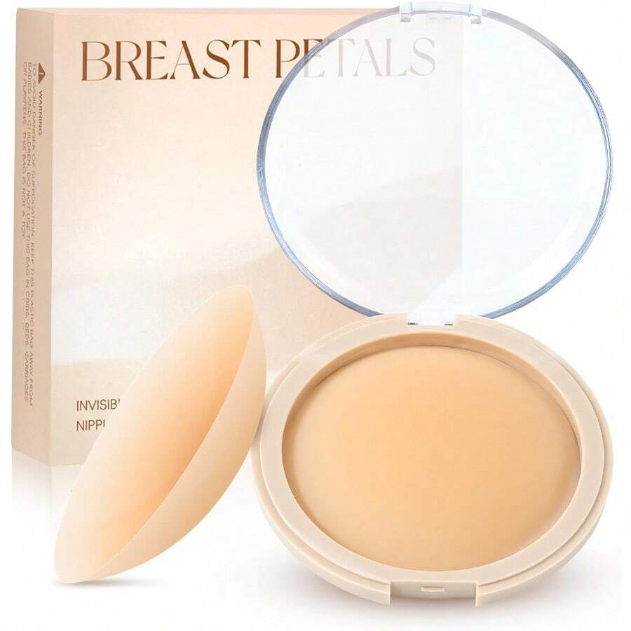 QY  Nipple CoversSilicone Nipple Covers Reusabl Waterproof No Show  Nipple Cover Cakes Bra 8380 - 蜂蜜 - 查看 1