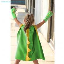 Dinosaur Themed Dress Up Costume Set For Boys & Girls, Includes Hooded Cape And Gloves, Photo Props And Party Favors (Details And Accessories Randomly Included) - Multicolor - View 7