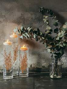 50pcs Faux Flowers, For Floating Candles Centerpiece, 6 Inch Mini Flower Filler Vase Fillers Filling In Floating Candles, For Wedding, Dinning Table, Party, Home, Restaurant Decoration (Gold) Home Decor Room Decor Flower Vase Glass Vase