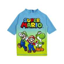 Vanilla Underground X Nintendo Boys Blue 2 Piece Swim Set | Nintendo Tops | Officially Licensed Merch - Blue - View 2