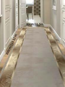 1pc Luxury European Style Gold Design Carpet, Suitable For Hallway, Balcony, Kitchen, Bathroom - Multicolor - View 13