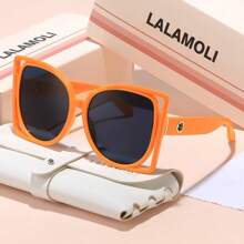 LALAMOLI 圆形全框时尚眼镜，奢华别致的高端质感，优雅女士夏季海滩派对渐变色度假礼物 - 彩色 - 查看 11