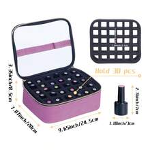 30/40 Bottle Nail Polish Organizer, Multicolor Portable Hand-Held Cosmetic Bag, Can Hold Up To 30/40 Bottles (15ml), Nail Drill, Travel Organizer With Removable Dividers. ,Jewellery Box,Pouch,Makeup Brush Holder,Brush Holder,Perfume Organiser,Pouch Bag,Gifts For Women,Christmas Gifts,Gift Ideas For Women,Room Decor - Multicolor - View 4
