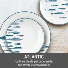 Plates - 白色搭配藍色和綠色 - 查看 7