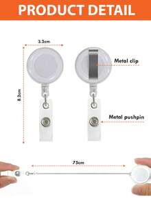 1pc Customized Name Badge Reel, Scroll, Retractable ID Card Holder - Suitable For Doctors, Nurses, Students, Employees, Acrylic Material, Personalized Badge Reel - Transparent - View 5