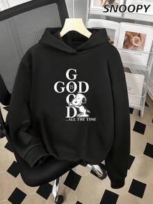God Is God All The Time Casual Women's Basic Sweatshirt, Cartoon Print Crewneck Loose Knit Top, Fall, Winter