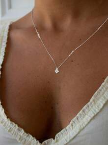 1 件 925 纯银四叶草吊坠项链 - 优雅精致的女士礼物 - 項鍊 - 查看 2