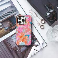 Coral Floral Phone Case, Retro Watercolor Aesthetic  Gift For Her  16 15 14 13 Pro Max MagSafe, Pixel 9 8 7,  S24 S23 S22 - 彩色 - 查看 2