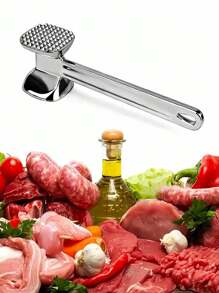 1pc Meat Tenderizers, Meat Tenderizer Hammer Mallet Tool For Pounding Beef, Steak, Chicken, Pork, Stainless Steel Meat Hammer Kitchen Tool