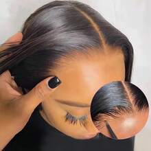 40 Inch Straight 4x4 HD Transparent Lace Closure Wigs Human Hair Straight Put On And Go Glueless Wigs Pre Plucked Pre Cut Lace Wig For Women 200% Closure Wig Nautural Black - Natural Black - 查看 5