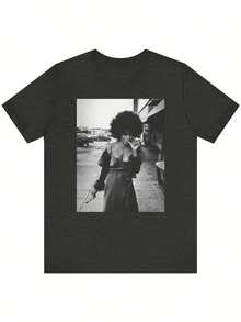 Diana BOSS Shirt, Hungry DGA F _ The Supremes, The Wiz, The Temptations, Marvin Gaye, Chaka Khan, 60s, Soul, Black History Month, Afro, Father's Day Gift Casual Street Fashion Hip-Hop Tee Pure Cotton Unisex T-Shirt 220g - 黑色 - 查看 2