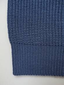 Suéter masculino de malha com botões e cor sólida, outono/inverno - Azul - Ver 5