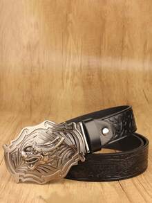 3.7厘米宽复古风格耐用龙腰带，适合情人节/感恩节，礼物