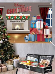 1 pieza Caja de almacenamiento de papel de regalo, organizador de embalaje de regalo, caja de almacenamiento de papel de regalo resistente al agua y a los desgarros, bolsa de almacenamiento navideño con forro interior - Negro - Ver 7