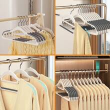 Clothes Hangers Plastic Premium 20/40-Piece With Non-Slip Pads - Durable & Elegant Closet Organizers For Shirts Everyday Standard Use Laundry Home And Wardrobe Enhancement 360 Degree Swivel Hook - 灰色 - 查看 11