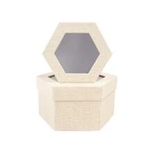2pcs Hexagon Gift Boxes, Solid Color Stationery Desk Storage Boxes, Suitable For Birthday, Wedding, Graduation Gift Packaging School Supplies, Back To School
