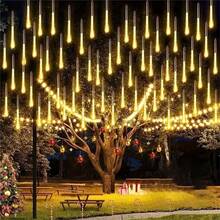 Battery Powered Meteor Shower LED String Lights, Fairy Christmas Wreath Lights, Christmas Tree Decorations, For Holiday, Halloween, Party, Home Eaves Window Icicle Lights