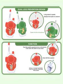 2 件对讲机，长距离对讲机，适用于小型无线免提户外露营、徒步旅行、生日、圣诞节玩具礼物（不含电池）