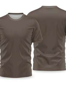 Men's Slim Fit Polyester Shirt - Comfort And Style For Everyday Everyone Regular Fit No Shirt - Rust Brown - View 1