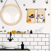 2 件套可爱万圣节毛巾 - 装饰性洗碗布，超强吸水超细纤维，可机洗，节日礼物和清洁用品装饰，适用于节日装饰、烹饪、烘焙、乔迁礼物和清洁，适合厨房、浴室、卫生间