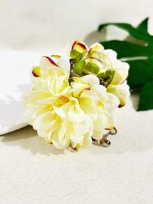 发夹 1 件女士仿花发夹，红色、橙色、米色、蓝色、黄色、牡丹色、黑色、灰色、透明，适合节日、派对、日常佩戴发饰优雅爪夹，学校用品，大学